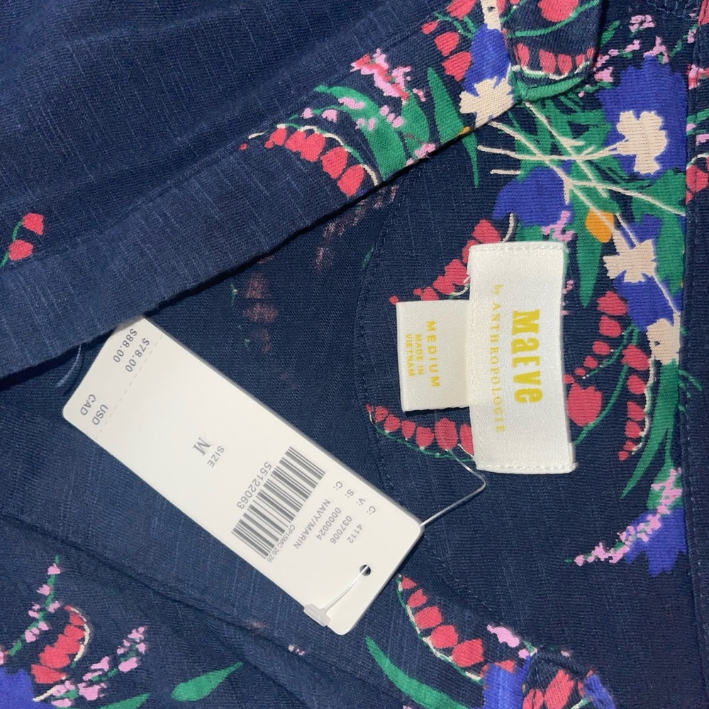 Anthropologie Blue Tunic Top with Vibrant Design